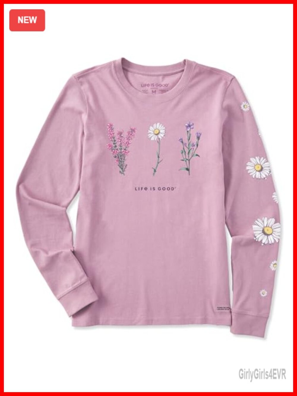 Women's Long Sleeve Cotton Crusher Tee Graphic T-Shirt